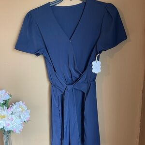 Elegant Blue Wrap Romper
